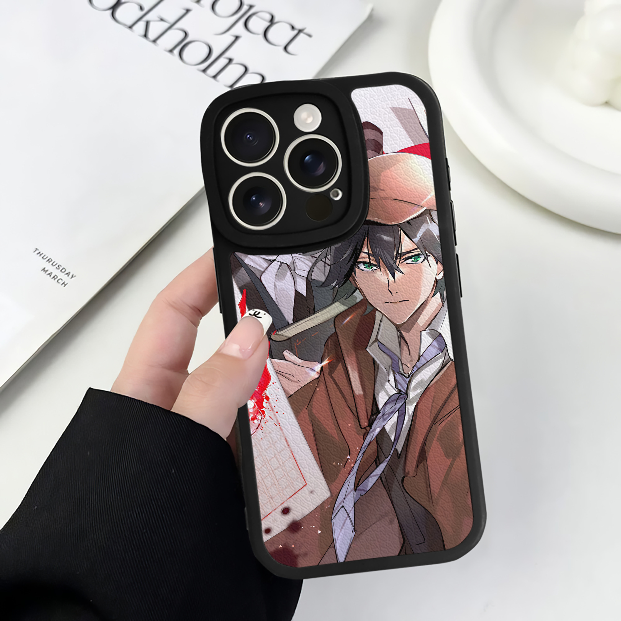 （画像用） 文豪ストレイドッグス Bungo Stray Dogs 【iPhone 16シリーズ対応】シリコンスマホケース（レザー調） 材質：シリコン